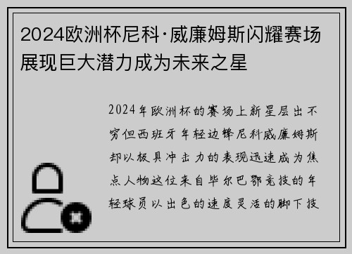 2024欧洲杯尼科·威廉姆斯闪耀赛场展现巨大潜力成为未来之星